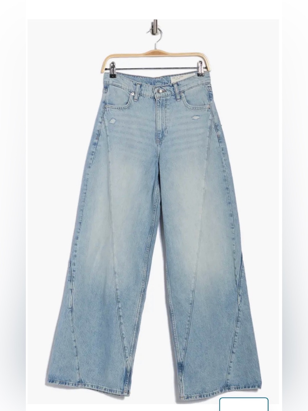 rag & bone Light Blue Wide Leg Flare Jeans - Picture 13 of 13